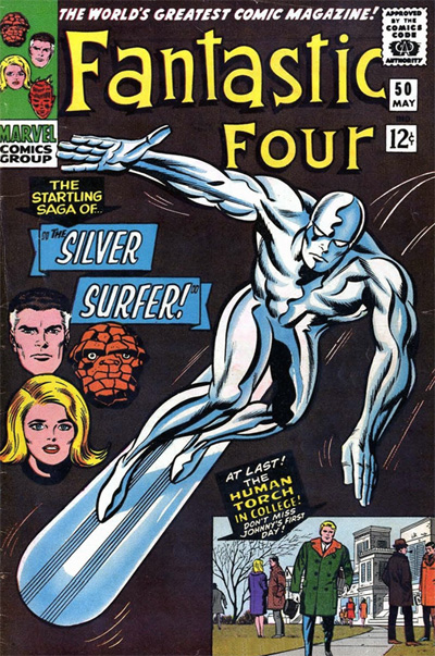 He's 'shooting the cosmic curl!' A 'Goofy-Footing Hot-Dogger' of destruction!