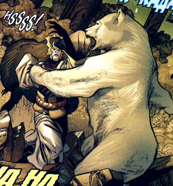  a Japanese god of evil who speaks only in Haiku fights a polar bear.